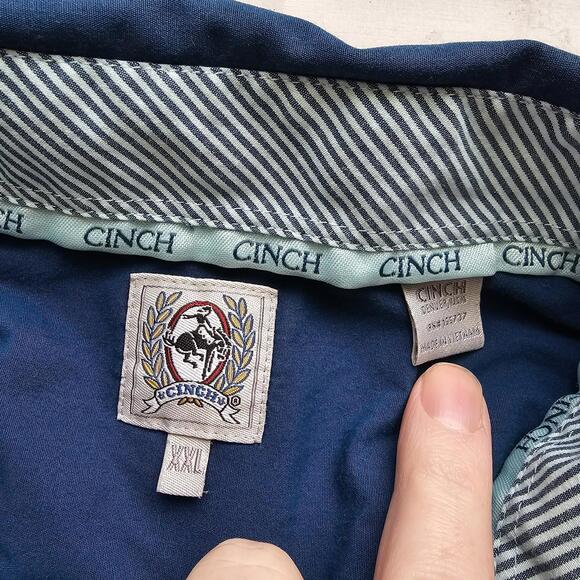 CINCH Shirt Men's Square Button Down XXL Blue  L/S Flip Cuff Western 2XL - Picture 3 of 5